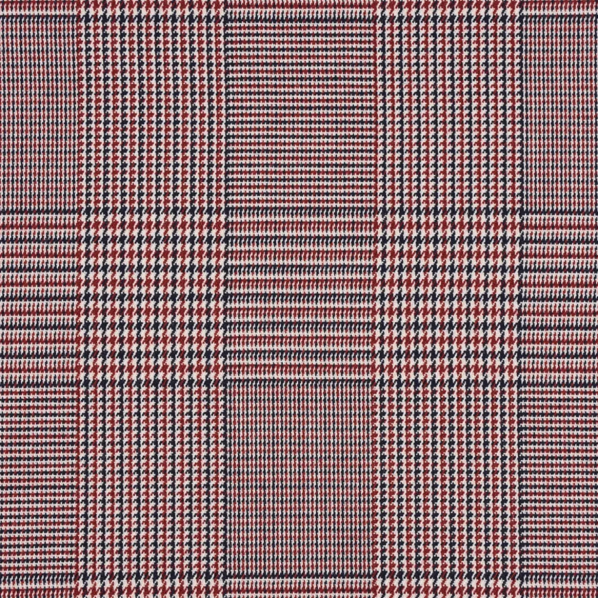 Bekleidungsstoff Hosenstoff Prince de Galles Karo rot blau 1,40m Breite
