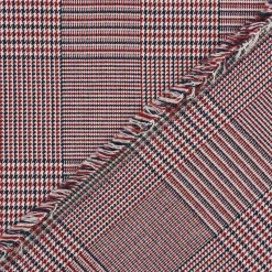 Bekleidungsstoff Hosenstoff Prince de Galles Karo rot blau 1,40m Breite