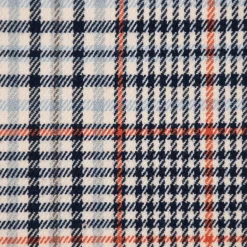 Bekleidungsstoff Karostoff Schottenkaro kariert klein creme blau rot 1,45m Breite