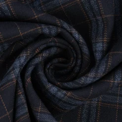 Bekleidungsstoff Karostoff Schottenkaro kariert dunkelblau blau braun 1,45m Breite