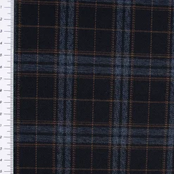 Bekleidungsstoff Karostoff Schottenkaro kariert dunkelblau blau braun 1,45m Breite