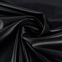 Bekleidungsstoff Kunstleder Lederimitat einfarbig schwarz 1,4m Breite