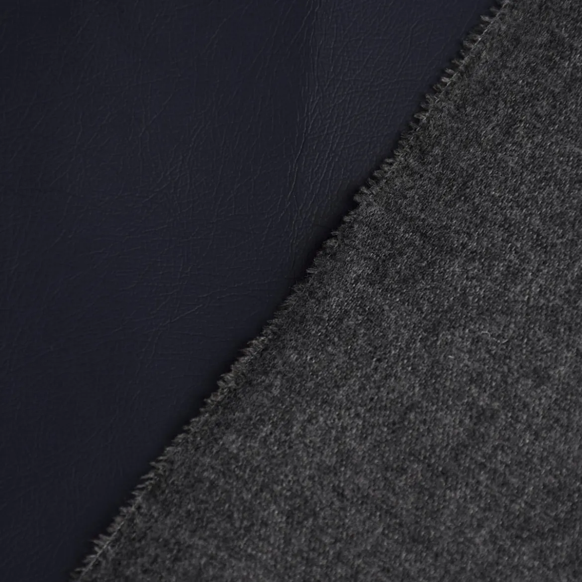 Bekleidungsstoff Kunstleder Lederimitat dunkelblau matt 1,4m Breite