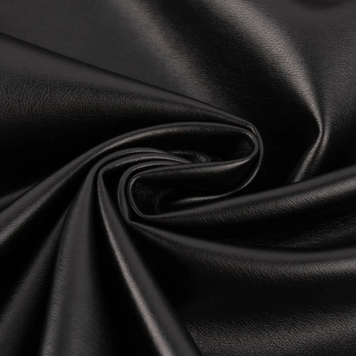 Bekleidungsstoff Kunstleder Lederimitat schwarz metallic 1,4m Breite