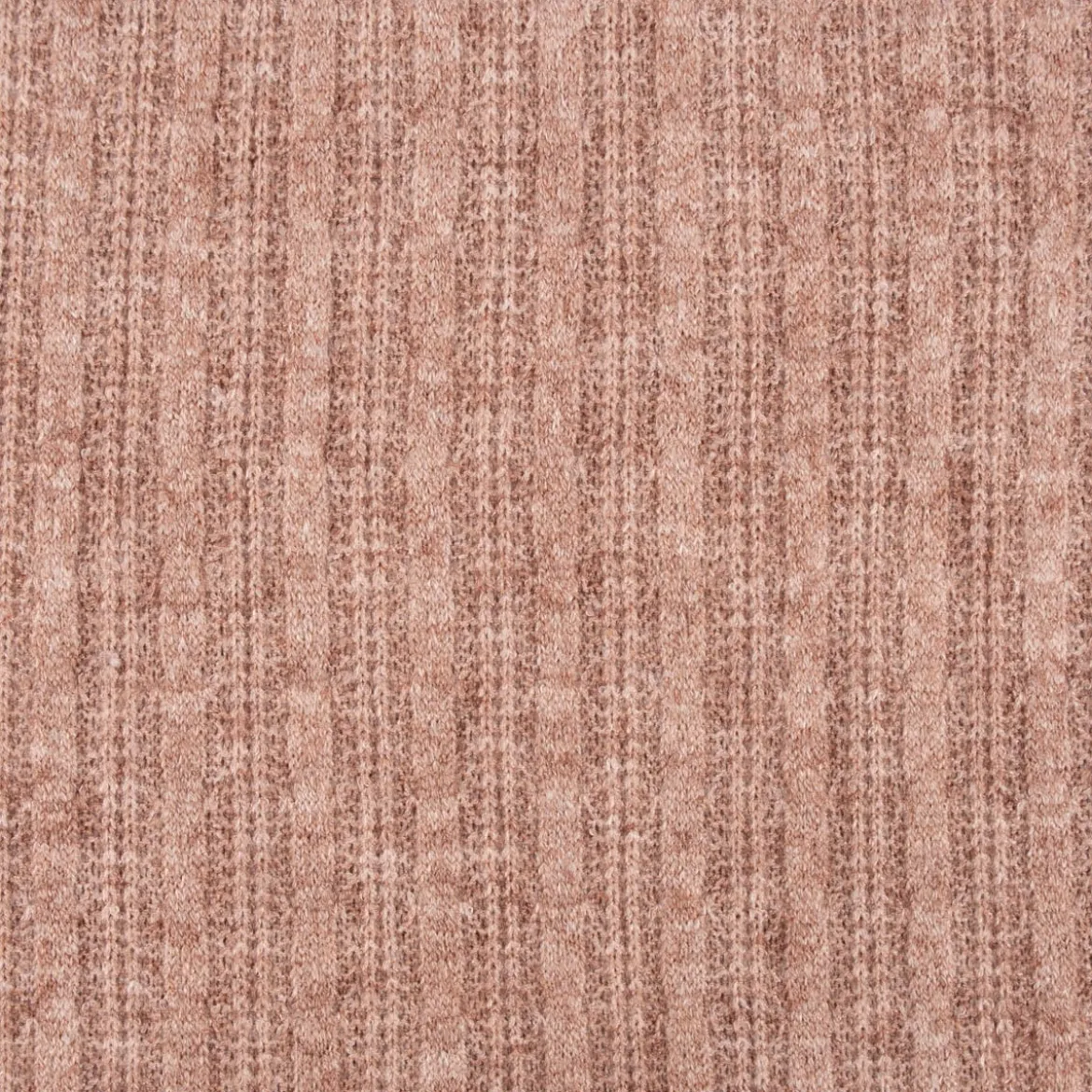 Bekleidungsstoff leichter Viskose Strickstoff fein gerippt braun meliert 1,45m Breite