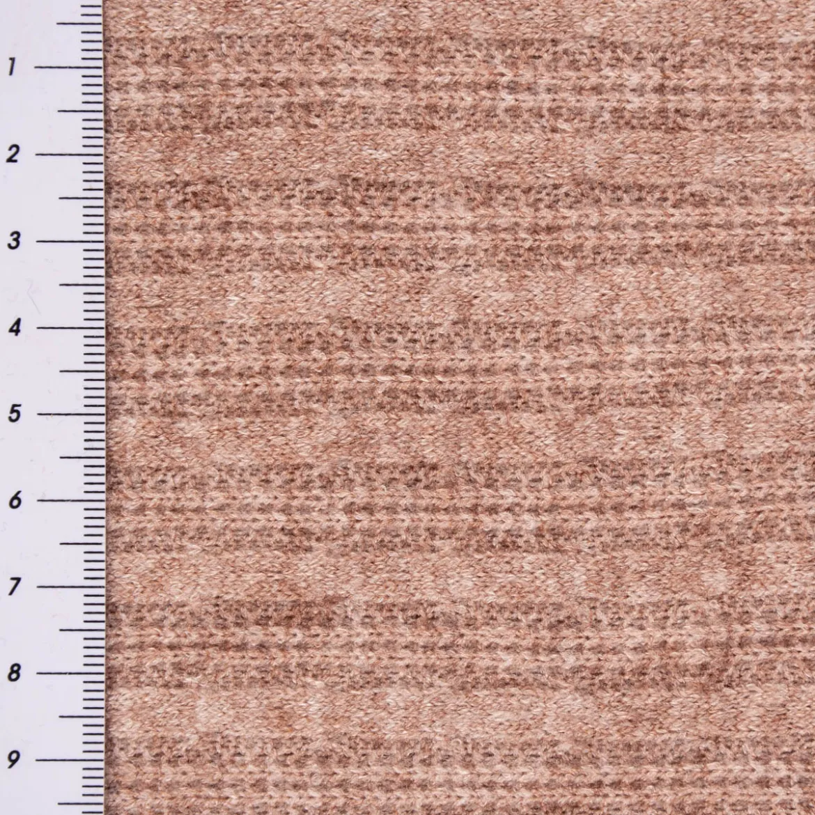 Bekleidungsstoff leichter Viskose Strickstoff fein gerippt braun meliert 1,45m Breite