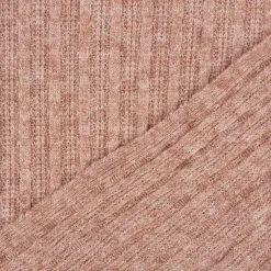 Bekleidungsstoff leichter Viskose Strickstoff fein gerippt braun meliert 1,45m Breite