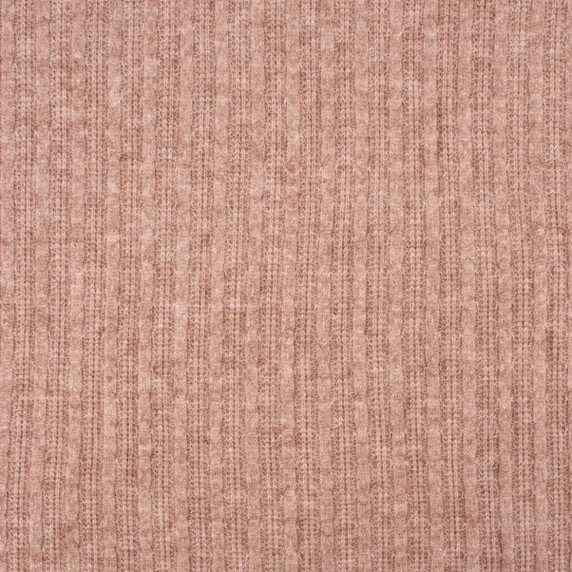 Bekleidungsstoff leichter Viskose Strickstoff fein gerippt braun meliert 1,45m Breite