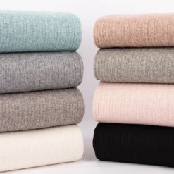 Bekleidungsstoff leichter Viskose Strickstoff fein gerippt braun meliert 1,45m Breite