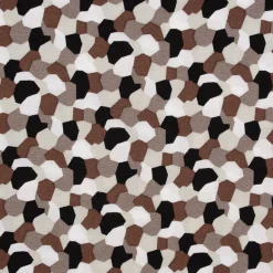 Bekleidungsstoff leichte Viskose grafische Punkte Kreise braun beige sand 1,40m Breite