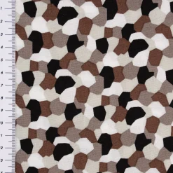 Bekleidungsstoff leichte Viskose grafische Punkte Kreise braun beige sand 1,40m Breite
