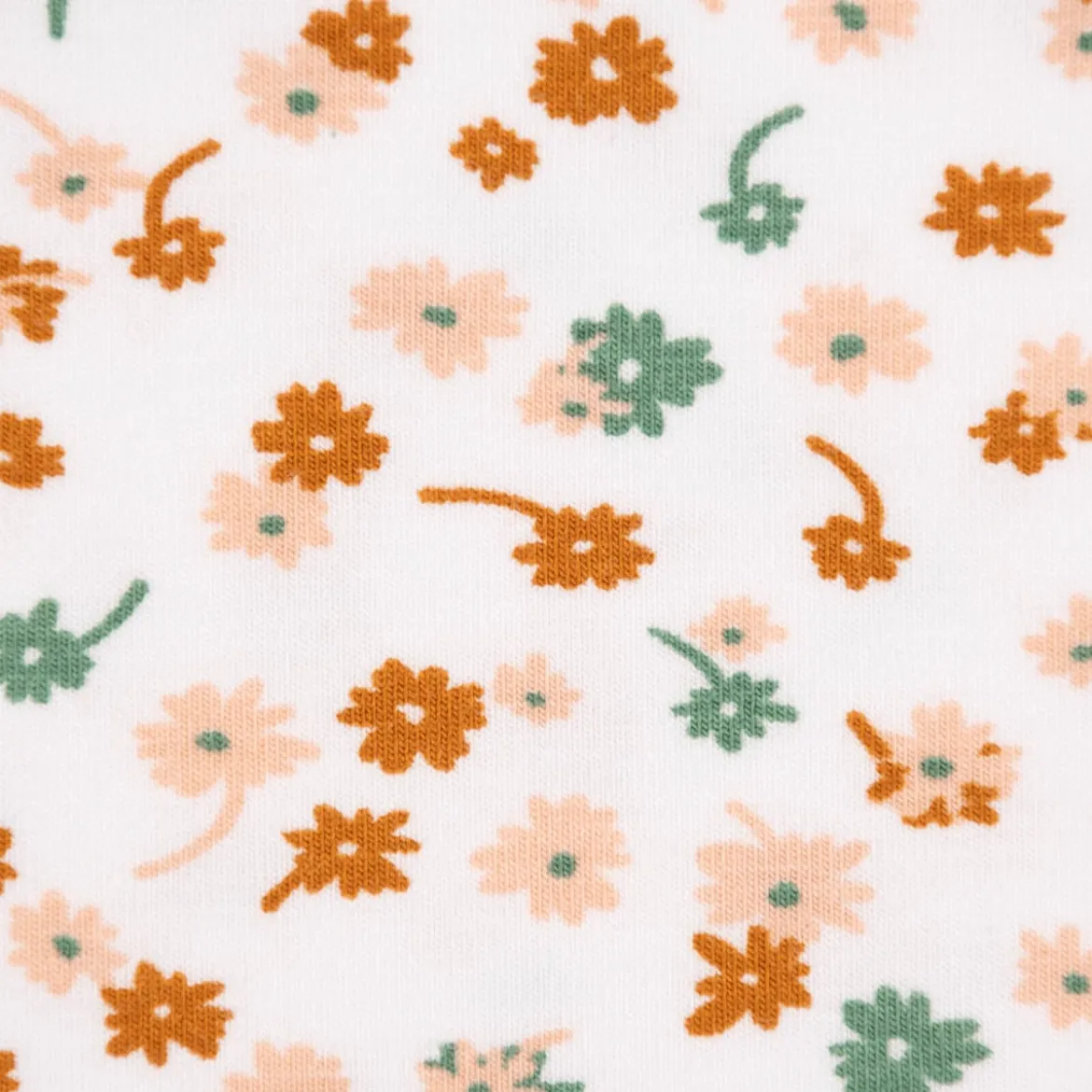 Bekleidungsstoff Modal Baumwolle Jersey Blumen Blüten weiß rosa cognac 1,50m Breite