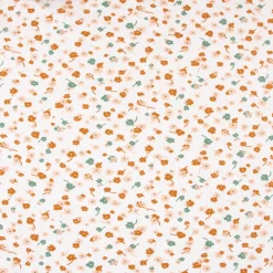 Bekleidungsstoff Modal Baumwolle Jersey Blumen Blüten weiß rosa cognac 1,50m Breite