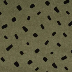 Bekleidungsstoff Nicky Tupfen Punkte altgrün schwarz 1,55m Breite