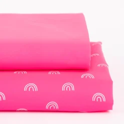 Bekleidungsstoff Polyester wasserabweisend reflektierend uni neon pink 1,4m Breite