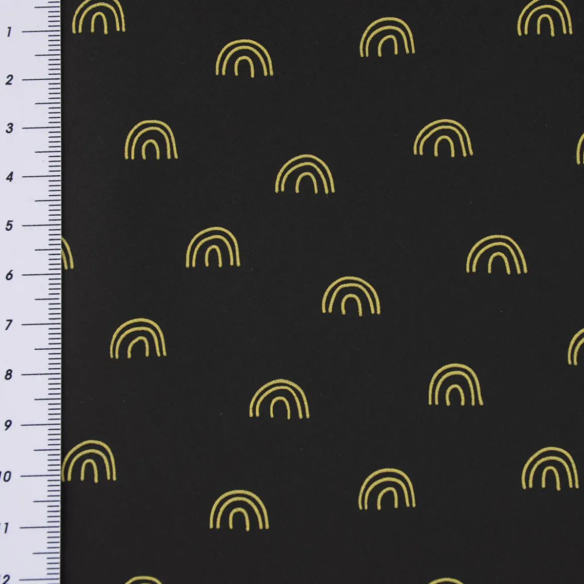 Bekleidungsstoff Polyester Regenbogen wasserabweisend reflektierend anthrazit gelb 1,4m Breite