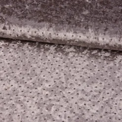 Bekleidungsstoff Samtstoff Stretchsamt Punch Lochmuster einfarbig taupe 1,45m Breite