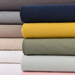 Bekleidungsstoff Sorona Leinen Stretch einfarbig grün 1,34m Breite