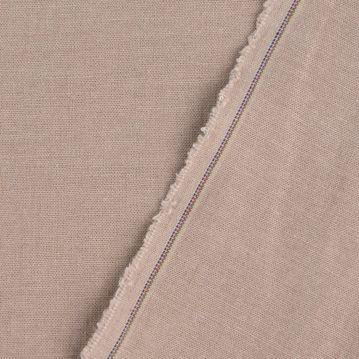 Bekleidungsstoff Sorona Leinen Stretch einfarbig hellbraun 1,34m Breite