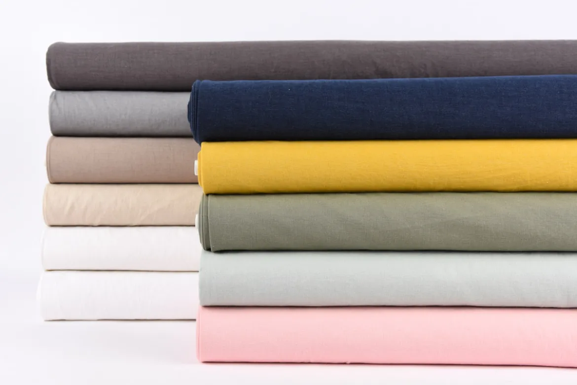 Bekleidungsstoff Sorona Leinen Stretch einfarbig beige 1,34m Breite