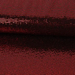 Bekleidungsstoff Stretch Lurex Pailletten Glitzer schwarz rot 1,45m Breite