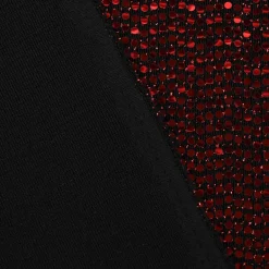 Bekleidungsstoff Stretch Lurex Pailletten Glitzer schwarz rot 1,45m Breite