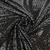 Bekleidungsstoff Stretch Lurex Pailletten Glitzer schwarz silberfarbig 1,45m Breite