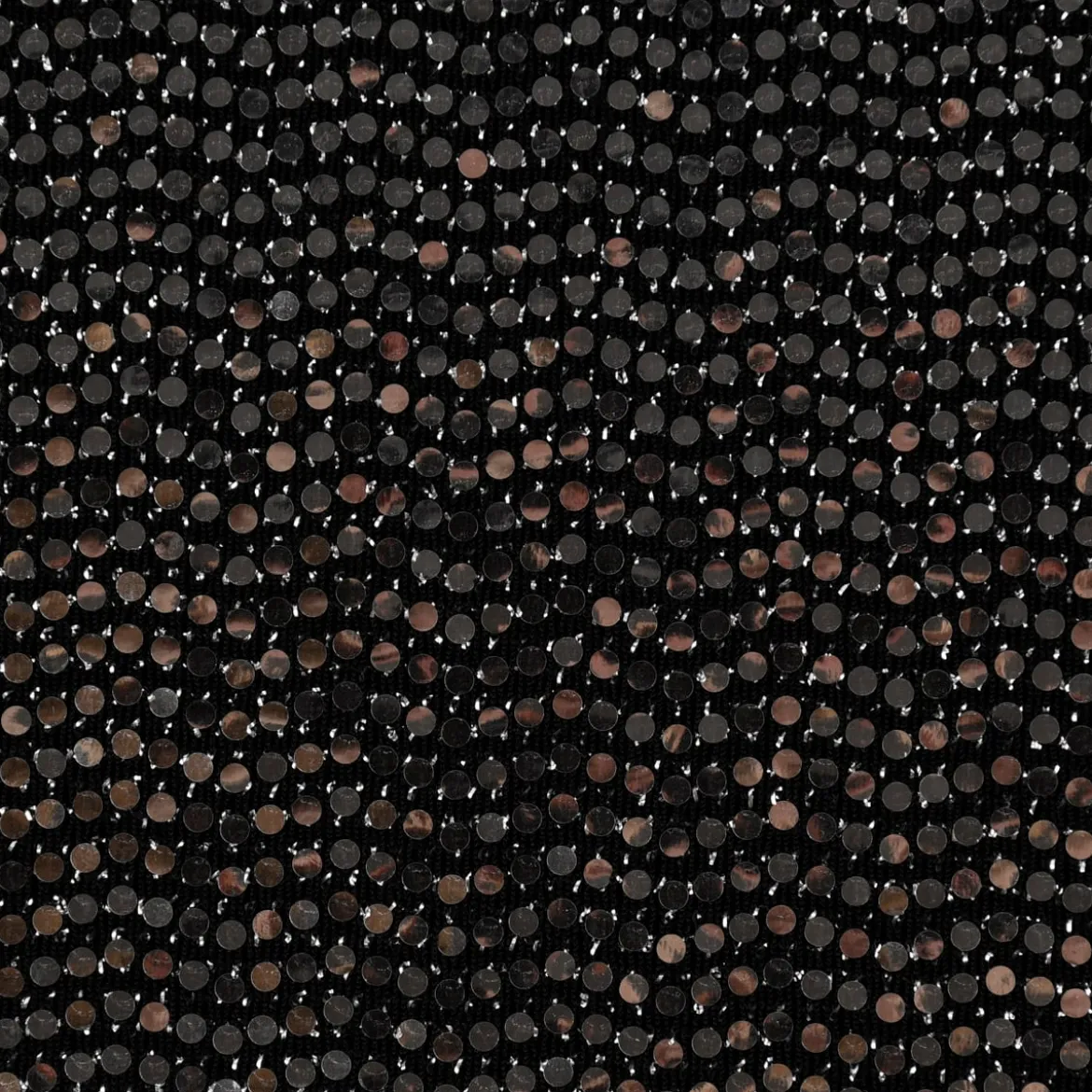 Bekleidungsstoff Stretch Lurex Pailletten Glitzer schwarz silberfarbig 1,45m Breite