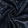Bekleidungsstoff Stretch Lurex Pailletten Glitzer schwarz blau 1,45m Breite