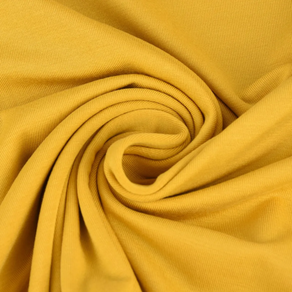 Bekleidungsstoff Tencel Modal Jersey einfarbig senf gelb 1,45m Breite