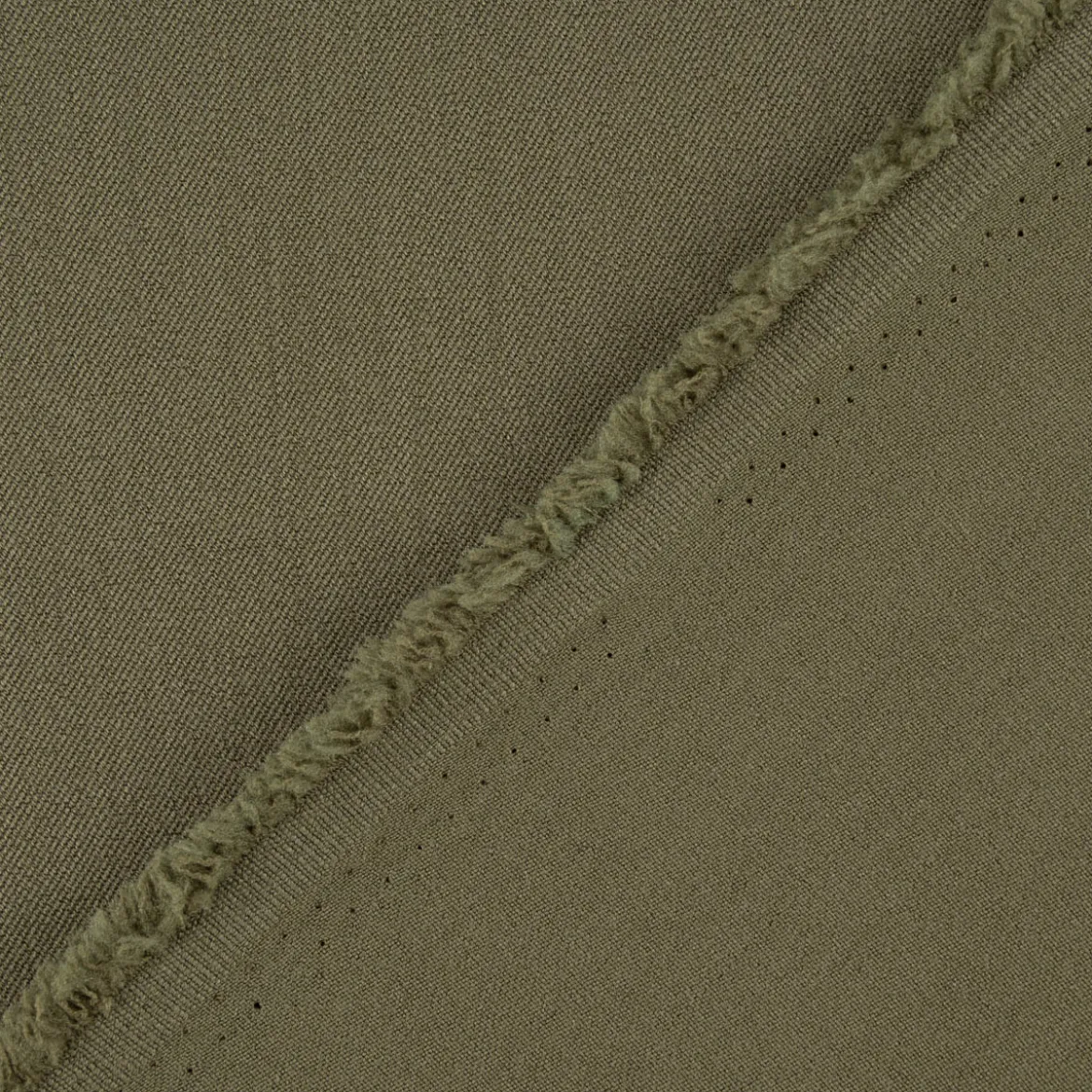 Bekleidungsstoff Twill Köper Gabardine Wool Touch extra weich einfarbig khakigrün 1,45m Breite