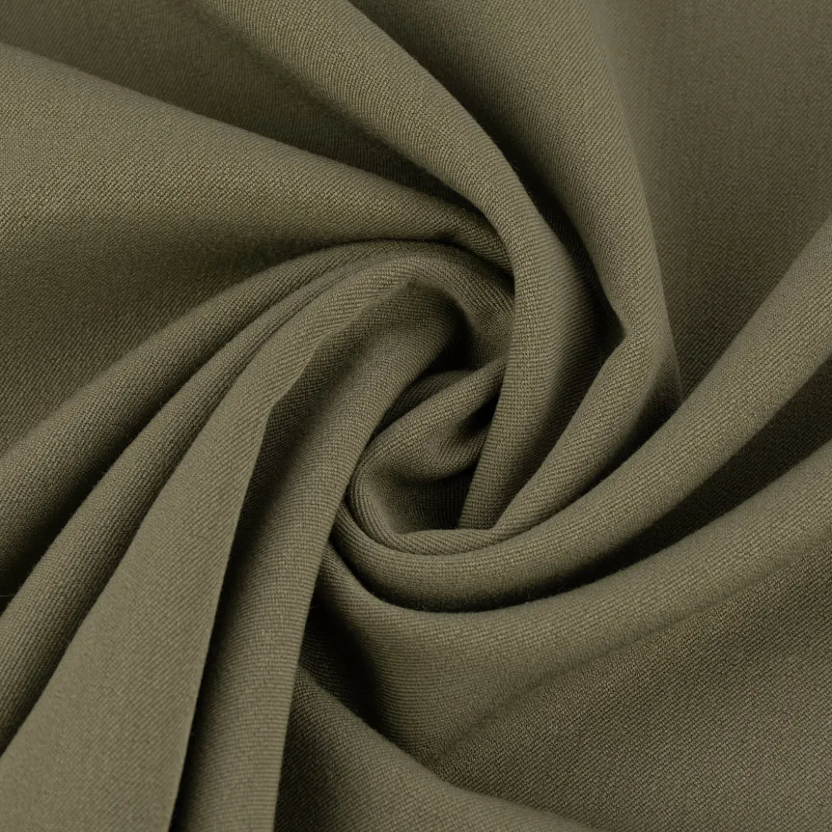 Bekleidungsstoff Twill Köper Gabardine Wool Touch extra weich einfarbig khakigrün 1,45m Breite