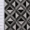 Bekleidungsstoff Viskose Jacquard Dreiecke Rauten hellgrau schwarz 1,45m Breite