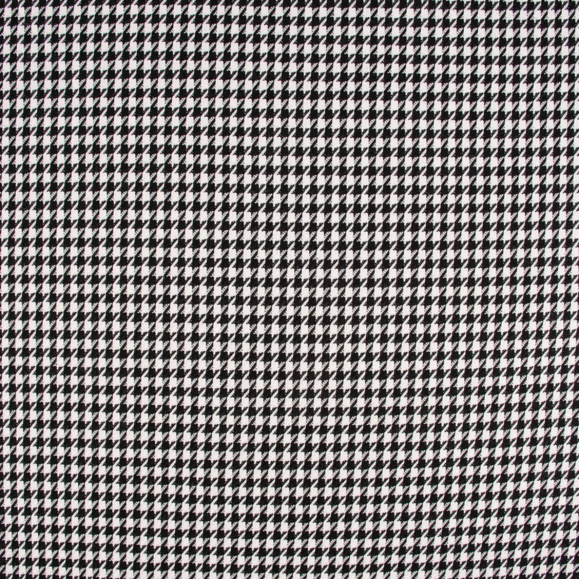 Bekleidungsstoff Viskose Pied de Poule Hahnentritt klein weiß schwarz 1,45m Breite
