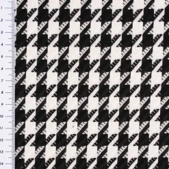 Bekleidungsstoff Viskose Pied de Poule Hahnentritt groß weiß schwarz 1,45m Breite