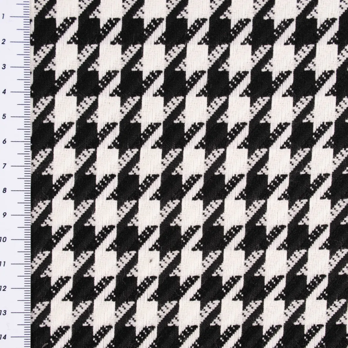Bekleidungsstoff Viskose Pied de Poule Hahnentritt groß weiß schwarz 1,45m Breite