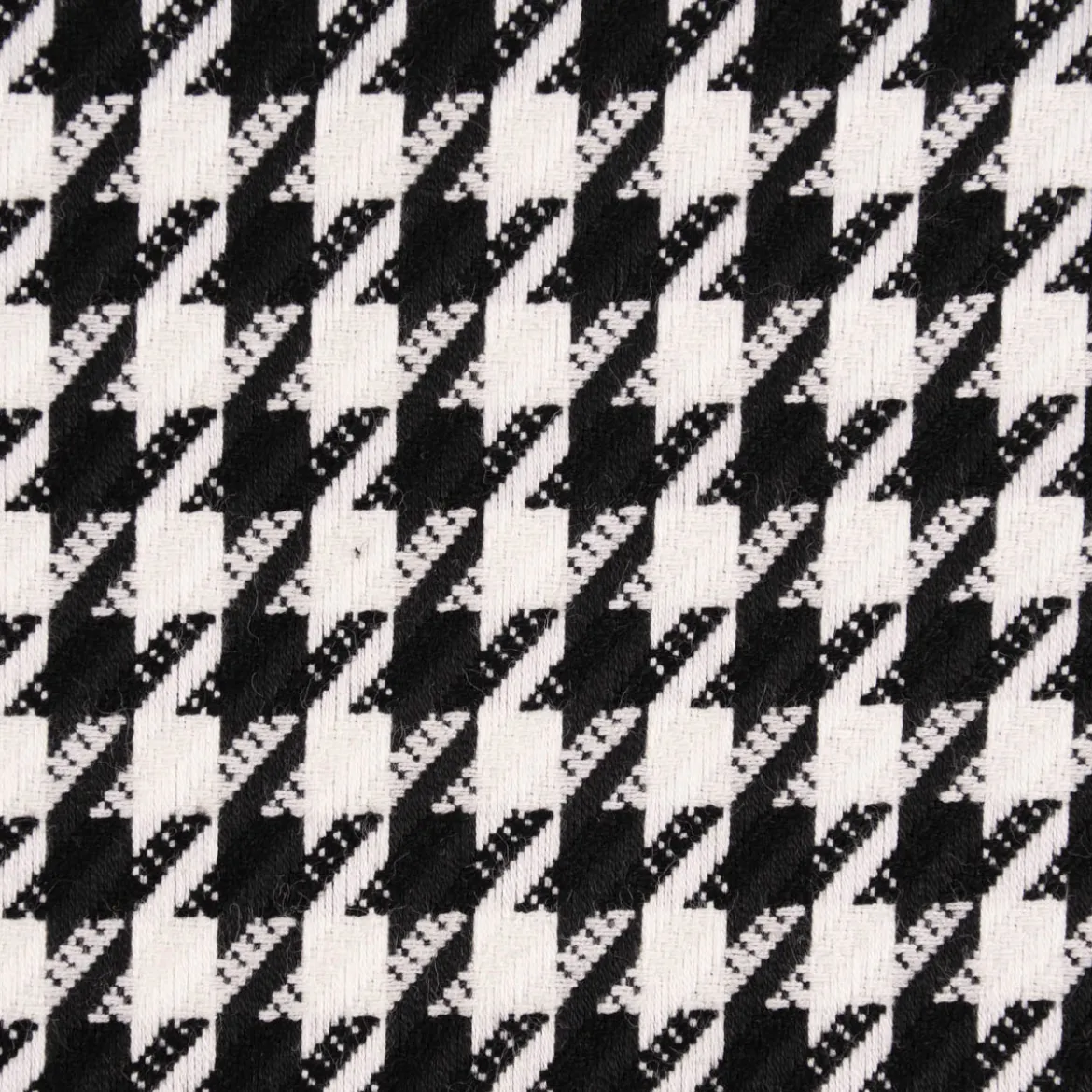 Bekleidungsstoff Viskose Pied de Poule Hahnentritt groß weiß schwarz 1,45m Breite