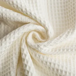 Bekleidungsstoff Waffelpique Baumwolle uni creme 1,50m Breite