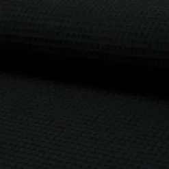 Bekleidungsstoff Waffelpique Baumwolle uni schwarz 1,50m Breite