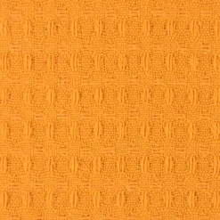 Bekleidungsstoff Waffelpique Baumwolle uni ocker gelb 1,45m Breite