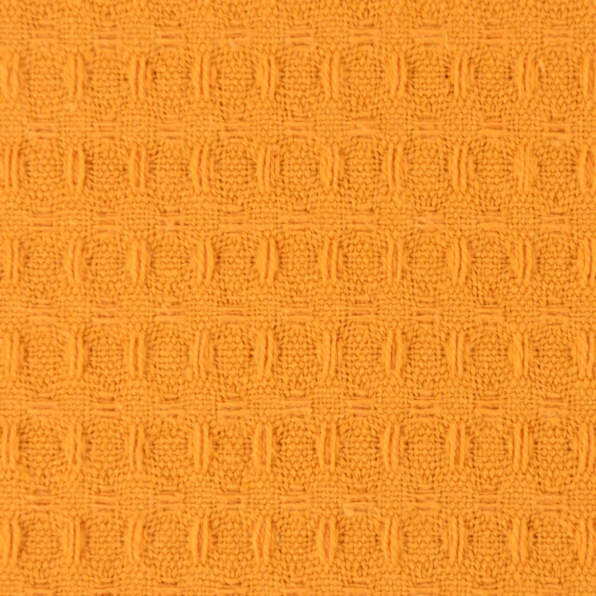 Bekleidungsstoff Waffelpique Baumwolle uni ocker gelb 1,45m Breite