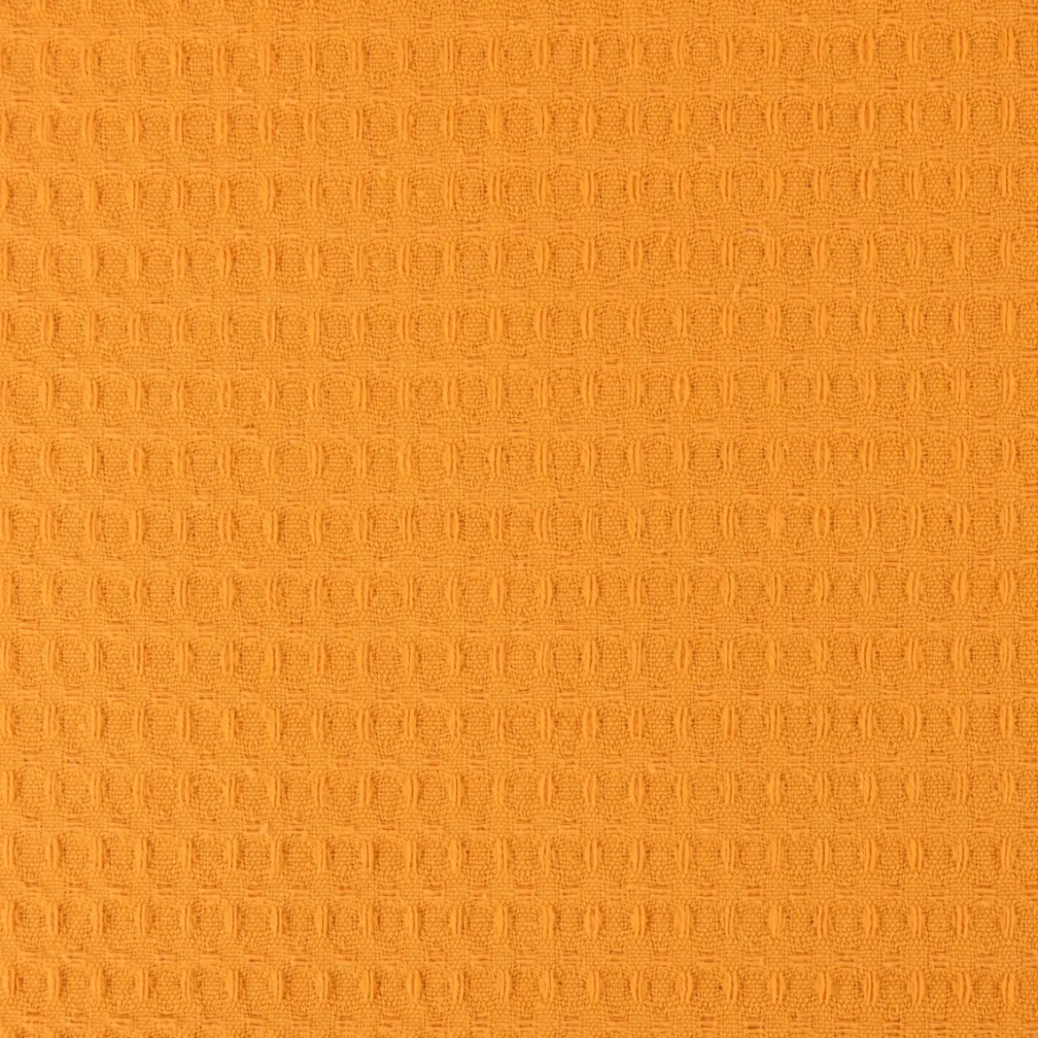 Bekleidungsstoff Waffelpique Baumwolle uni ocker gelb 1,45m Breite