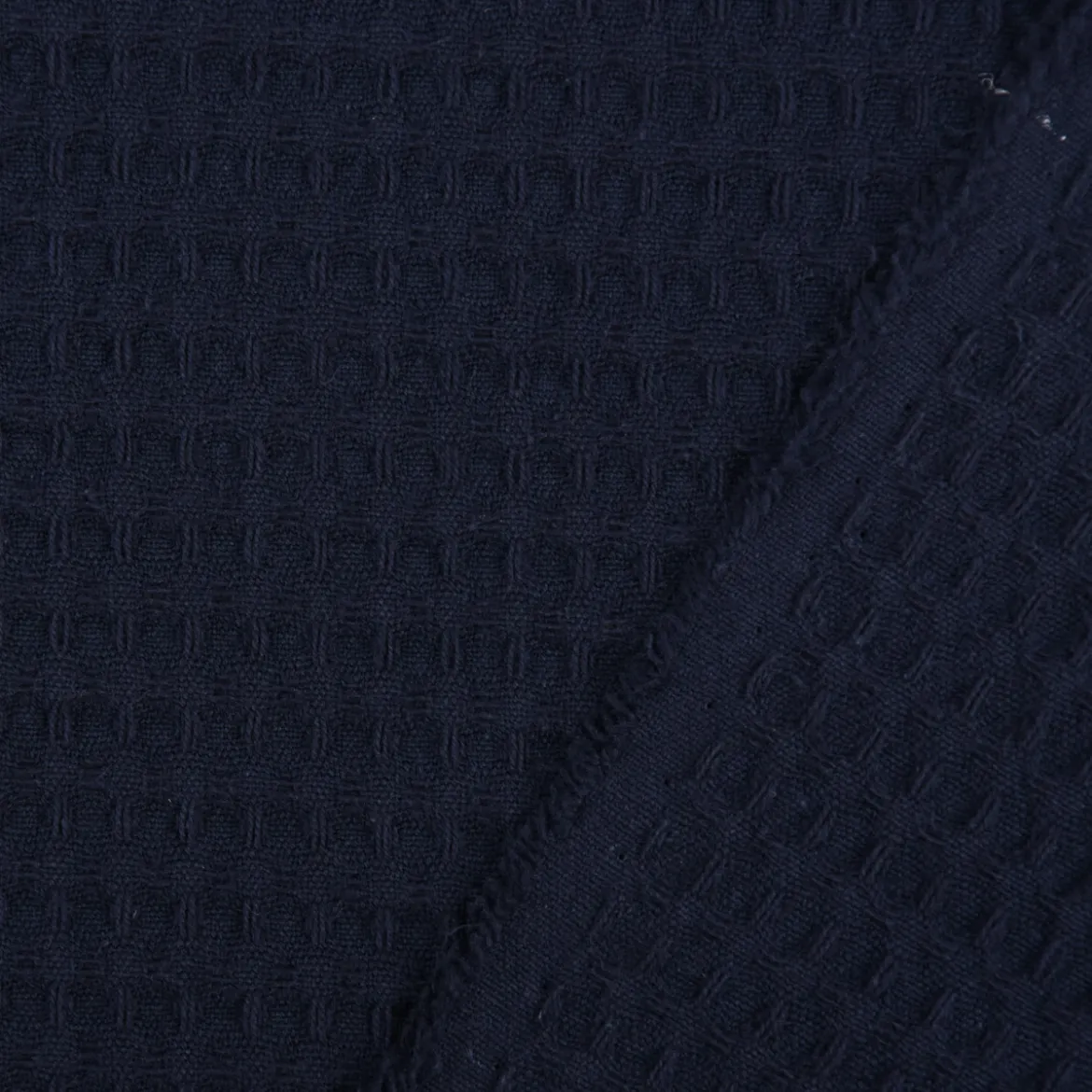 Bekleidungsstoff Waffelpique Baumwolle uni dunkelblau 1,45m Breite