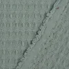 Bekleidungsstoff Waffelpique Baumwolle uni dunkel mint 1,45m Breite