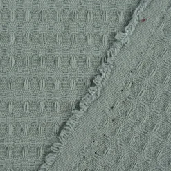 Bekleidungsstoff Waffelpique Baumwolle uni dunkel mint 1,45m Breite