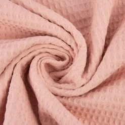 Bekleidungsstoff Waffelpique Baumwolle uni lachsrosa 1,45m Breite