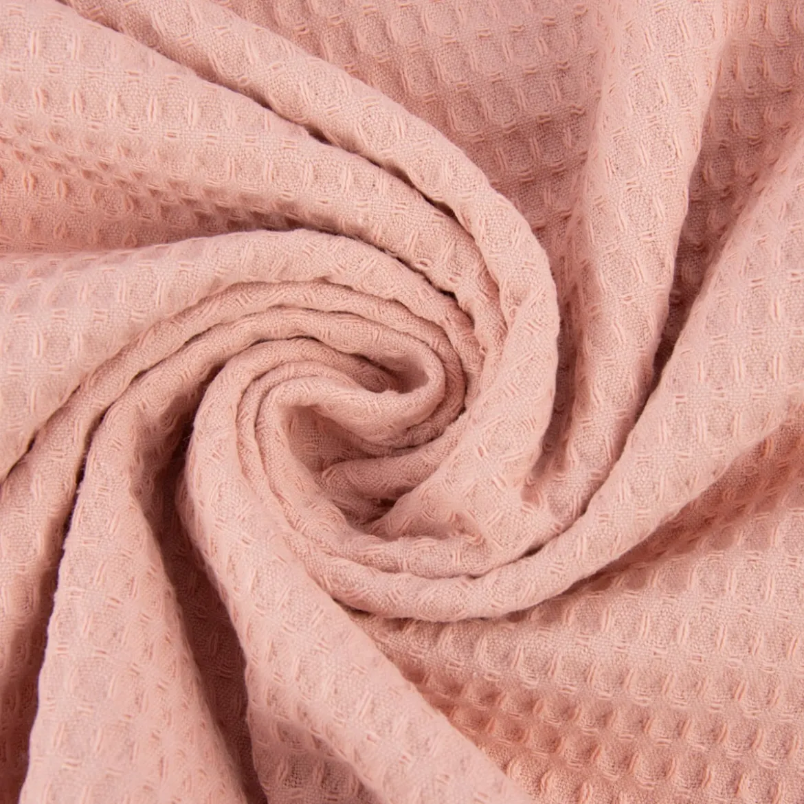 Bekleidungsstoff Waffelpique Baumwolle uni lachsrosa 1,45m Breite