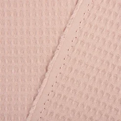 Bekleidungsstoff Waffelpique Baumwolle uni lachsrosa 1,45m Breite