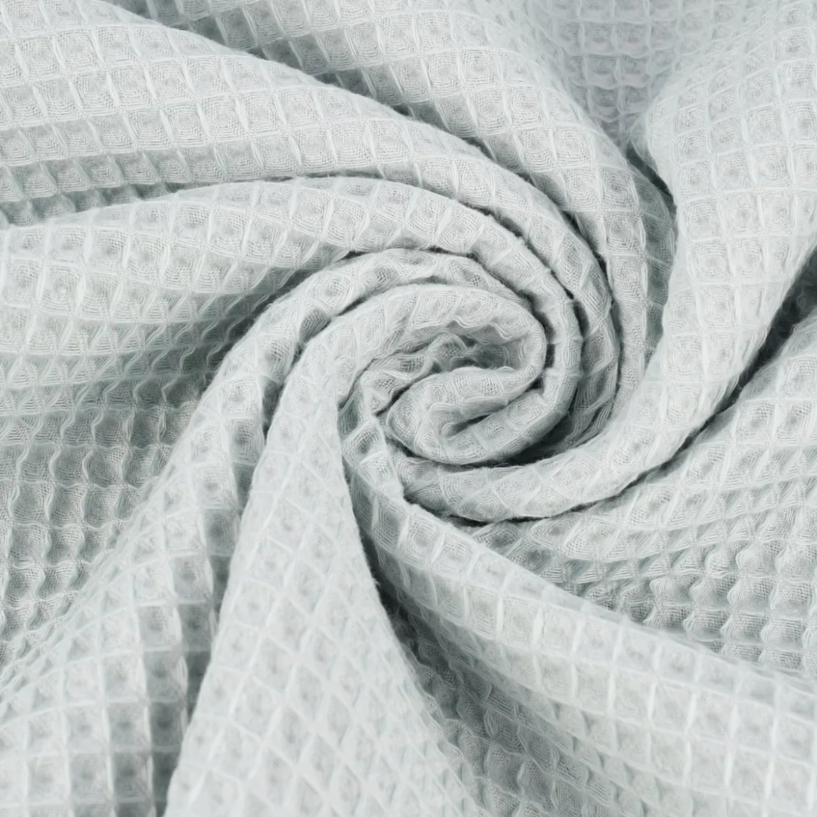 Bekleidungsstoff Waffelpique Baumwolle uni rauchmint 1,45m Breite
