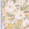 Bekleidungsstoff Waffelpique Digitaldruck Blumen Blätter altgrün rosa senf 1,45m Breite